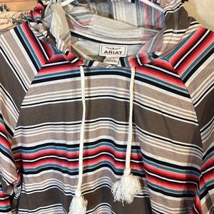 Ariat long-sleeved lightweight colorful patterned shirt with hood